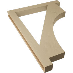 Ekena Millwork - BKTUR035X34X46WTL05RCPR - Timberthane Faux Wood Westlake Style Bracket, Block Ends, 3 1/2"W x 34"D x 46"H, Primed Tan