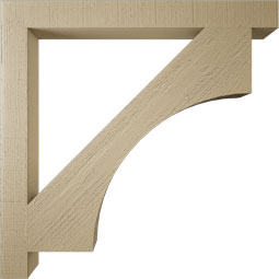 Ekena Millwork - BKTUR035X36X36WTL05RCPR - Timberthane Faux Wood Westlake Style Bracket, Block Ends, 3 1/2"W x 36"D x 36"H, Primed Tan
