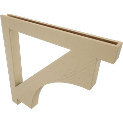 Ekena Millwork - BKTUR035X36X36WTL05RCPR - Timberthane Faux Wood Westlake Style Bracket, Block Ends, 3 1/2"W x 36"D x 36"H, Primed Tan
