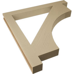 Ekena Millwork - BKTUR035X36X36WTL05RCPR - Timberthane Faux Wood Westlake Style Bracket, Block Ends, 3 1/2"W x 36"D x 36"H, Primed Tan
