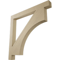 Ekena Millwork - BKTUR035X36X36WTL05RCPR - Timberthane Faux Wood Westlake Style Bracket, Block Ends, 3 1/2"W x 36"D x 36"H, Primed Tan