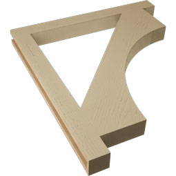 Ekena Millwork - BKTUR035X36X40WTL05RCPR - Timberthane Faux Wood Westlake Style Bracket, Block Ends, 3 1/2"W x 36"D x 40"H, Primed Tan