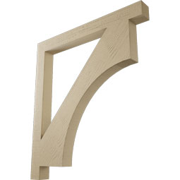 Ekena Millwork - BKTUR035X36X40WTL05RCPR - Timberthane Faux Wood Westlake Style Bracket, Block Ends, 3 1/2"W x 36"D x 40"H, Primed Tan
