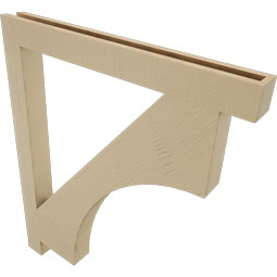 Ekena Millwork - BKTUR035X36X42WTL05RCPR - Timberthane Faux Wood Westlake Style Bracket, Block Ends, 3 1/2"W x 36"D x 42"H, Primed Tan