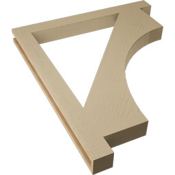 Ekena Millwork - BKTUR035X36X42WTL05RCPR - Timberthane Faux Wood Westlake Style Bracket, Block Ends, 3 1/2"W x 36"D x 42"H, Primed Tan