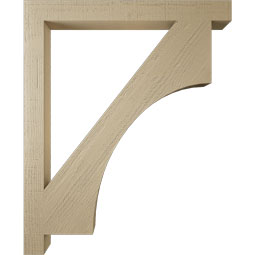 Ekena Millwork - BKTUR035X36X44WTL05RCPR - Timberthane Faux Wood Westlake Style Bracket, Block Ends, 3 1/2"W x 36"D x 44"H, Primed Tan