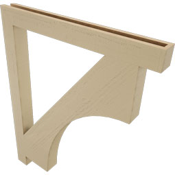 Ekena Millwork - BKTUR035X36X44WTL05RCPR - Timberthane Faux Wood Westlake Style Bracket, Block Ends, 3 1/2"W x 36"D x 44"H, Primed Tan