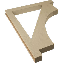 Ekena Millwork - BKTUR035X36X44WTL05RCPR - Timberthane Faux Wood Westlake Style Bracket, Block Ends, 3 1/2"W x 36"D x 44"H, Primed Tan