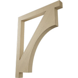 Ekena Millwork - BKTUR035X36X44WTL05RCPR - Timberthane Faux Wood Westlake Style Bracket, Block Ends, 3 1/2"W x 36"D x 44"H, Primed Tan