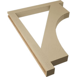 Ekena Millwork - BKTUR035X36X48WTL05RCPR - Timberthane Faux Wood Westlake Style Bracket, Block Ends, 3 1/2"W x 36"D x 48"H, Primed Tan