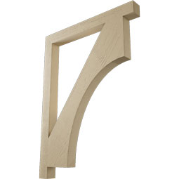 Ekena Millwork - BKTUR035X36X48WTL05RCPR - Timberthane Faux Wood Westlake Style Bracket, Block Ends, 3 1/2"W x 36"D x 48"H, Primed Tan