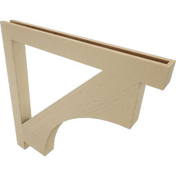 Ekena Millwork - BKTUR035X38X38WTL05RCPR - Timberthane Faux Wood Westlake Style Bracket, Block Ends, 3 1/2"W x 38"D x 38"H, Primed Tan