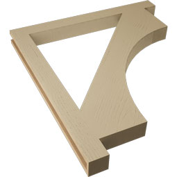 Ekena Millwork - BKTUR035X38X42WTL05RCPR - Timberthane Faux Wood Westlake Style Bracket, Block Ends, 3 1/2"W x 38"D x 42"H, Primed Tan
