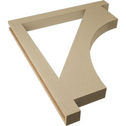 Ekena Millwork - BKTUR035X38X44WTL05RCPR - Timberthane Faux Wood Westlake Style Bracket, Block Ends, 3 1/2"W x 38"D x 44"H, Primed Tan