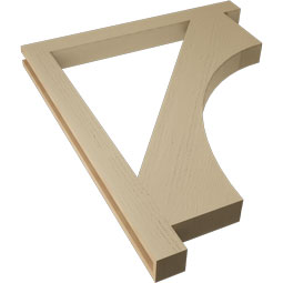 Ekena Millwork - BKTUR035X38X46WTL05RCPR - Timberthane Faux Wood Westlake Style Bracket, Block Ends, 3 1/2"W x 38"D x 46"H, Primed Tan