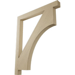 Ekena Millwork - BKTUR035X38X46WTL05RCPR - Timberthane Faux Wood Westlake Style Bracket, Block Ends, 3 1/2"W x 38"D x 46"H, Primed Tan
