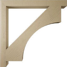 Ekena Millwork - BKTUR035X40X40WTL05RCPR - Timberthane Faux Wood Westlake Style Bracket, Block Ends, 3 1/2"W x 40"D x 40"H, Primed Tan
