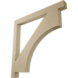 Ekena Millwork - BKTUR035X40X40WTL05RCPR - Timberthane Faux Wood Westlake Style Bracket, Block Ends, 3 1/2"W x 40"D x 40"H, Primed Tan