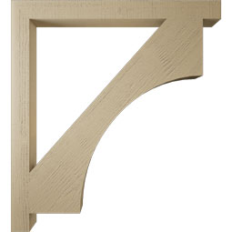 Ekena Millwork - BKTUR035X40X44WTL05RCPR - Timberthane Faux Wood Westlake Style Bracket, Block Ends, 3 1/2"W x 40"D x 44"H, Primed Tan