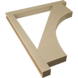 Ekena Millwork - BKTUR035X40X48WTL05RCPR - Timberthane Faux Wood Westlake Style Bracket, Block Ends, 3 1/2"W x 40"D x 48"H, Primed Tan