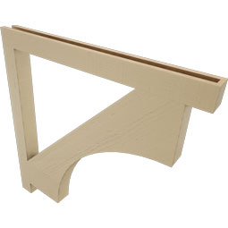 Ekena Millwork - BKTUR035X42X42WTL05RCPR - Timberthane Faux Wood Westlake Style Bracket, Block Ends, 3 1/2"W x 42"D x 42"H, Primed Tan