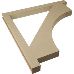 Ekena Millwork - BKTUR035X44X44WTL05RCPR - Timberthane Faux Wood Westlake Style Bracket, Block Ends, 3 1/2"W x 44"D x 44"H, Primed Tan