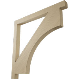 Ekena Millwork - BKTUR035X44X44WTL05RCPR - Timberthane Faux Wood Westlake Style Bracket, Block Ends, 3 1/2"W x 44"D x 44"H, Primed Tan