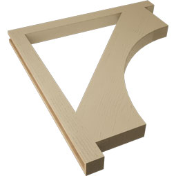 Ekena Millwork - BKTUR035X44X48WTL05RCPR - Timberthane Faux Wood Westlake Style Bracket, Block Ends, 3 1/2"W x 44"D x 48"H, Primed Tan