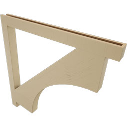 Ekena Millwork - BKTUR035X46X46WTL05RCPR - Timberthane Faux Wood Westlake Style Bracket, Block Ends, 3 1/2"W x 46"D x 46"H, Primed Tan