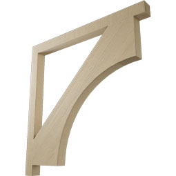 Ekena Millwork - BKTUR035X48X48WTL05RCPR - Timberthane Faux Wood Westlake Style Bracket, Block Ends, 3 1/2"W x 48"D x 48"H, Primed Tan