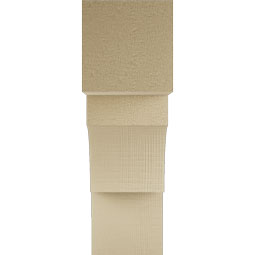 Ekena Millwork - BKTUR055X18X18WTL05RCPR - Timberthane Faux Wood Westlake Style Bracket, Block Ends, 5 1/2"W x 18"D x 18"H, Primed Tan