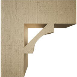 Ekena Millwork - BKTUR055X18X18WTL05RCPR - Timberthane Faux Wood Westlake Style Bracket, Block Ends, 5 1/2"W x 18"D x 18"H, Primed Tan