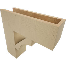 Ekena Millwork - BKTUR055X18X18WTL05RCPR - Timberthane Faux Wood Westlake Style Bracket, Block Ends, 5 1/2"W x 18"D x 18"H, Primed Tan