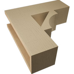 Ekena Millwork - BKTUR055X18X18WTL05RCPR - Timberthane Faux Wood Westlake Style Bracket, Block Ends, 5 1/2"W x 18"D x 18"H, Primed Tan