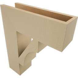Ekena Millwork - BKTUR055X18X22WTL05RCPR - Timberthane Faux Wood Westlake Style Bracket, Block Ends, 5 1/2"W x 18"D x 22"H, Primed Tan