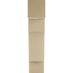 Ekena Millwork - BKTUR055X18X26WTL05RCPR - Timberthane Faux Wood Westlake Style Bracket, Block Ends, 5 1/2"W x 18"D x 26"H, Primed Tan