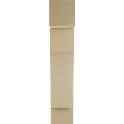 Ekena Millwork - BKTUR055X18X30WTL05RCPR - Timberthane Faux Wood Westlake Style Bracket, Block Ends, 5 1/2"W x 18"D x 30"H, Primed Tan