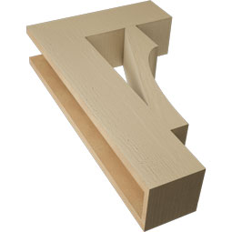 Ekena Millwork - BKTUR055X18X30WTL05RCPR - Timberthane Faux Wood Westlake Style Bracket, Block Ends, 5 1/2"W x 18"D x 30"H, Primed Tan