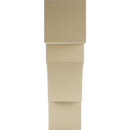Ekena Millwork - BKTUR055X20X20WTL05RCPR - Timberthane Faux Wood Westlake Style Bracket, Block Ends, 5 1/2"W x 20"D x 20"H, Primed Tan