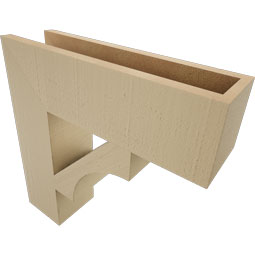 Ekena Millwork - BKTUR055X20X20WTL05RCPR - Timberthane Faux Wood Westlake Style Bracket, Block Ends, 5 1/2"W x 20"D x 20"H, Primed Tan