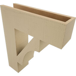 Ekena Millwork - BKTUR055X20X24WTL05RCPR - Timberthane Faux Wood Westlake Style Bracket, Block Ends, 5 1/2"W x 20"D x 24"H, Primed Tan