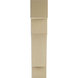 Ekena Millwork - BKTUR055X20X28WTL05RCPR - Timberthane Faux Wood Westlake Style Bracket, Block Ends, 5 1/2"W x 20"D x 28"H, Primed Tan