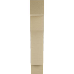 Ekena Millwork - BKTUR055X20X32WTL05RCPR - Timberthane Faux Wood Westlake Style Bracket, Block Ends, 5 1/2"W x 20"D x 32"H, Primed Tan