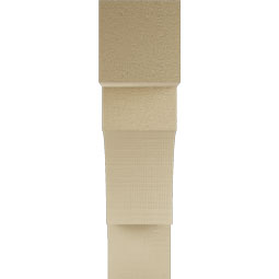 Ekena Millwork - BKTUR055X22X22WTL05RCPR - Timberthane Faux Wood Westlake Style Bracket, Block Ends, 5 1/2"W x 22"D x 22"H, Primed Tan