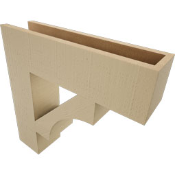 Ekena Millwork - BKTUR055X22X22WTL05RCPR - Timberthane Faux Wood Westlake Style Bracket, Block Ends, 5 1/2"W x 22"D x 22"H, Primed Tan