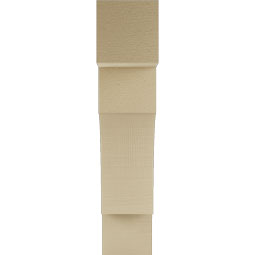 Ekena Millwork - BKTUR055X22X26WTL05RCPR - Timberthane Faux Wood Westlake Style Bracket, Block Ends, 5 1/2"W x 22"D x 26"H, Primed Tan