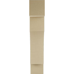 Ekena Millwork - BKTUR055X22X30WTL05RCPR - Timberthane Faux Wood Westlake Style Bracket, Block Ends, 5 1/2"W x 22"D x 30"H, Primed Tan