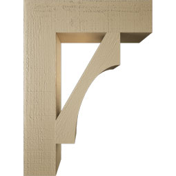 Ekena Millwork - BKTUR055X22X30WTL05RCPR - Timberthane Faux Wood Westlake Style Bracket, Block Ends, 5 1/2"W x 22"D x 30"H, Primed Tan