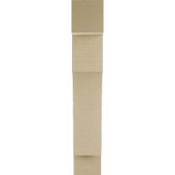 Ekena Millwork - BKTUR055X22X34WTL05RCPR - Timberthane Faux Wood Westlake Style Bracket, Block Ends, 5 1/2"W x 22"D x 34"H, Primed Tan