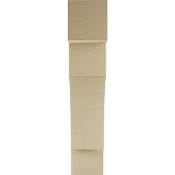Ekena Millwork - BKTUR055X24X28WTL05RCPR - Timberthane Faux Wood Westlake Style Bracket, Block Ends, 5 1/2"W x 24"D x 28"H, Primed Tan